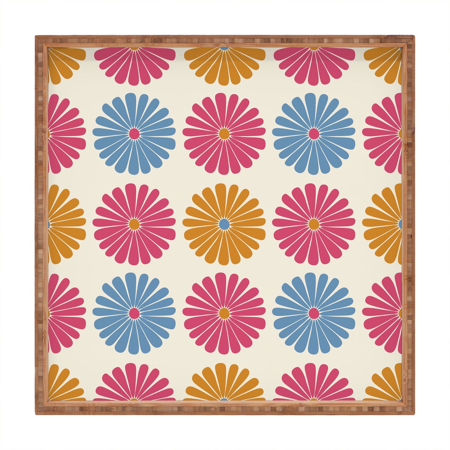 Colour Poems Daisy Pattern Multicolor II Square Tray