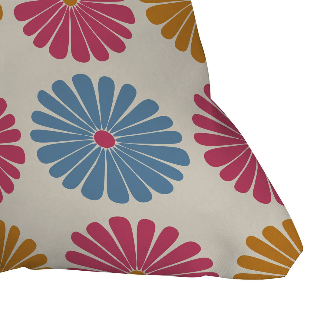 Colour Poems Daisy Pattern Multicolor II Outdoor Throw Pillow