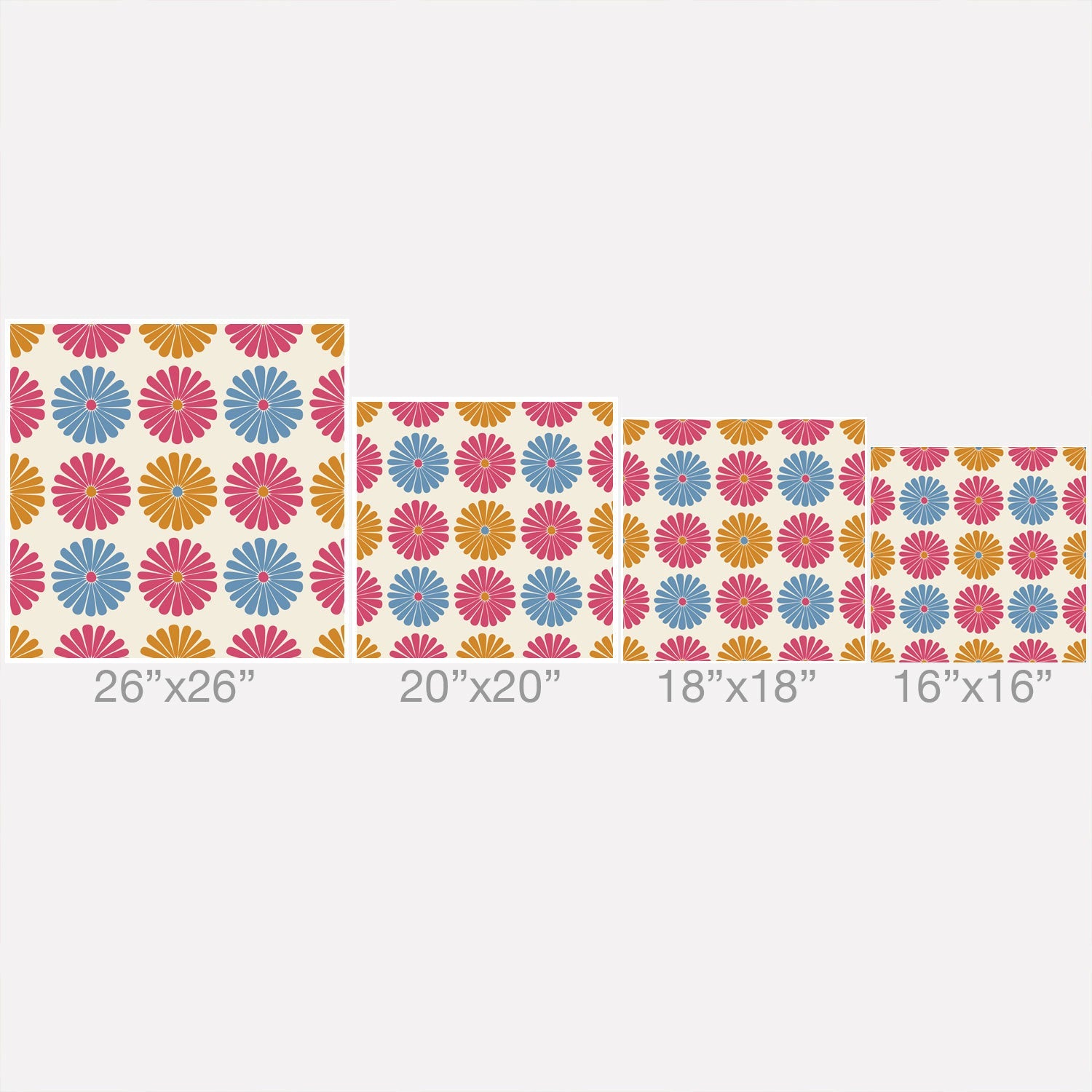 Colour Poems Daisy Pattern Multicolor II Throw Pillow