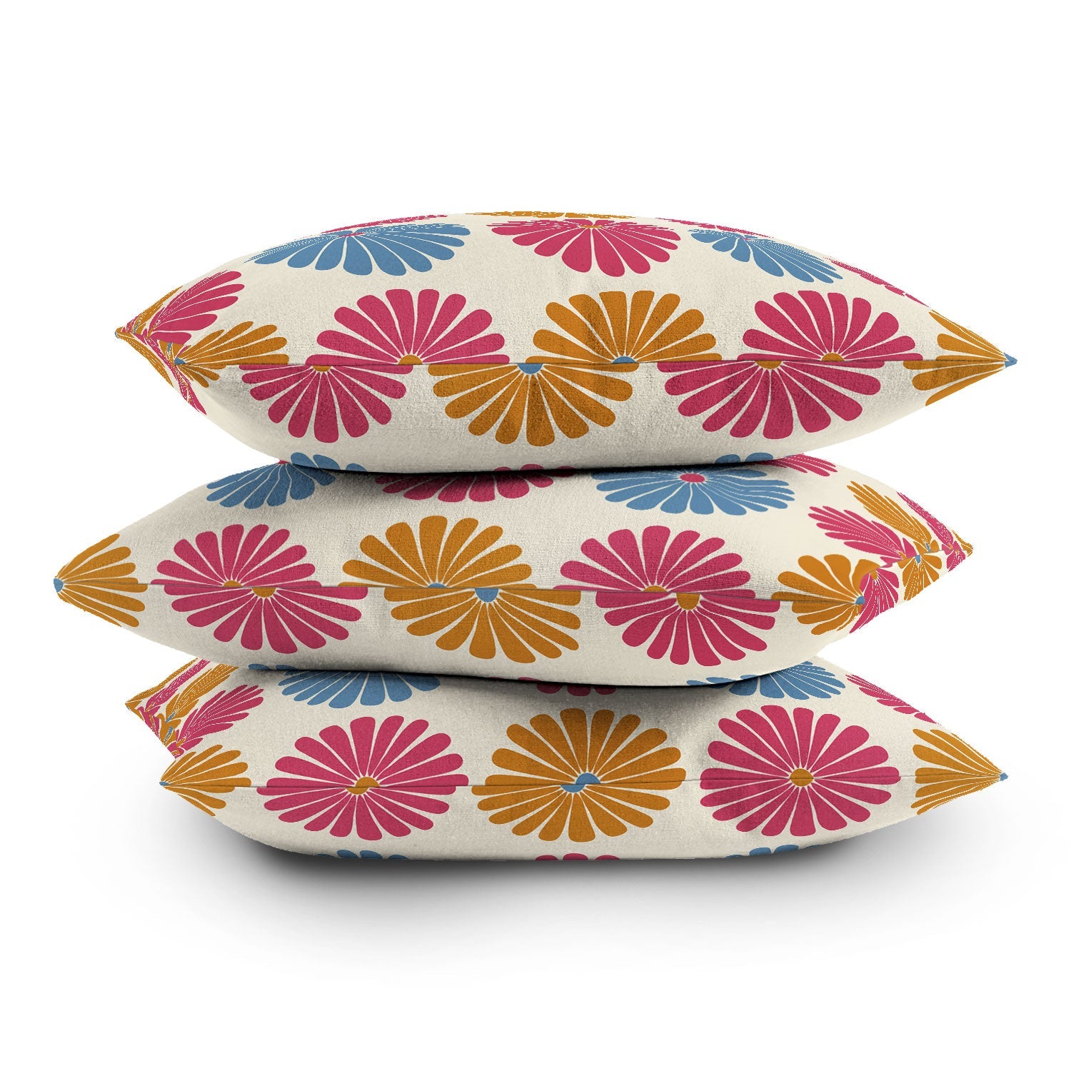 Colour Poems Daisy Pattern Multicolor II Outdoor Throw Pillow