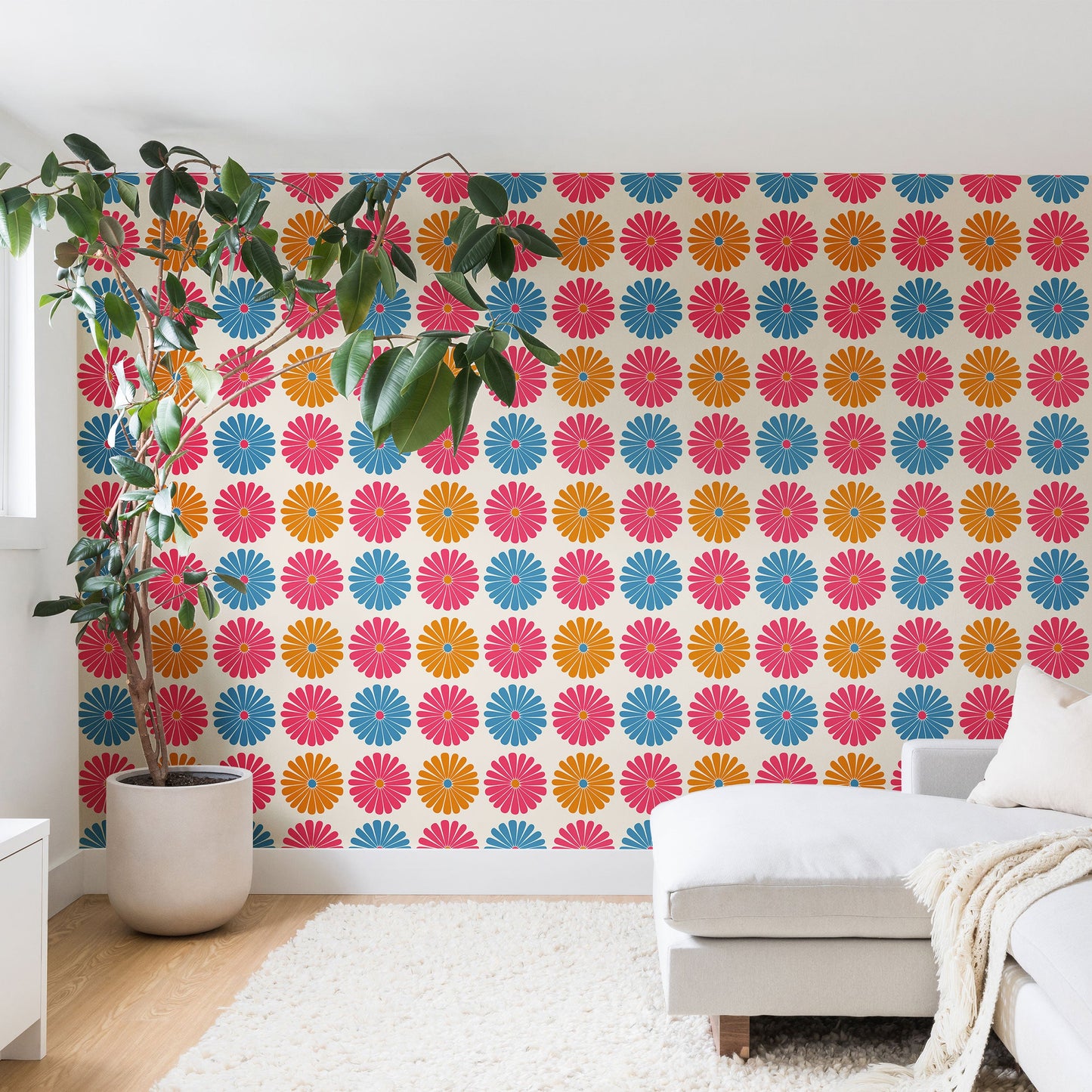 Colour Poems Daisy Pattern Multicolor II Wall Mural