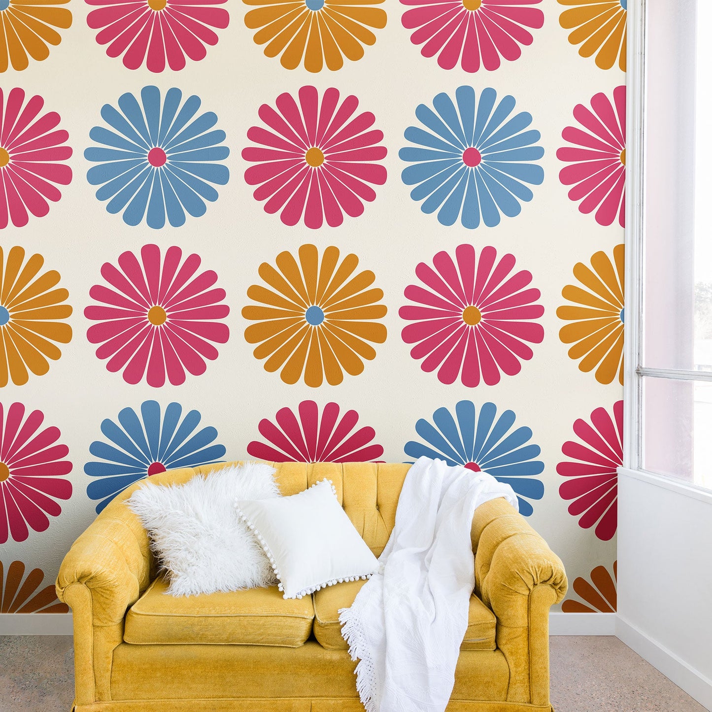 Colour Poems Daisy Pattern Multicolor II Wall Mural