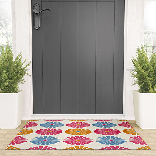 Colour Poems Daisy Pattern Multicolor II Welcome Mat