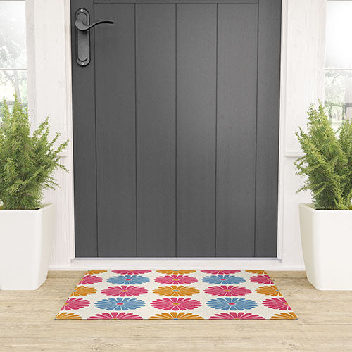 Colour Poems Daisy Pattern Multicolor II Welcome Mat
