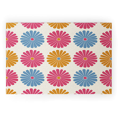 Colour Poems Daisy Pattern Multicolor II Welcome Mat