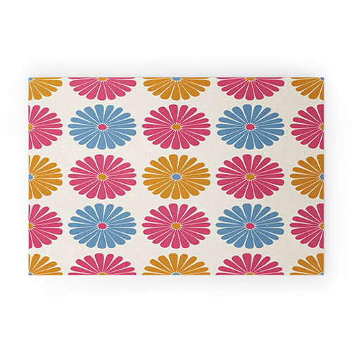 Colour Poems Daisy Pattern Multicolor II Welcome Mat