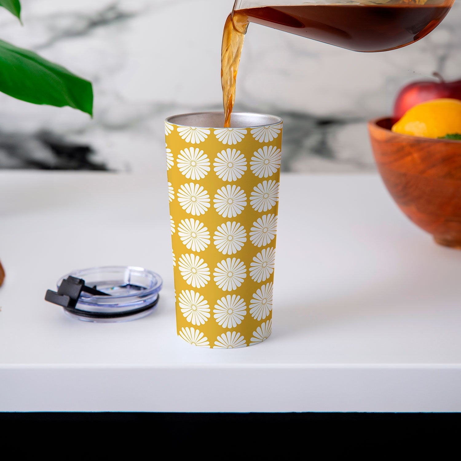 Colour Poems Daisy Pattern XXIV Yellow Travel Mug