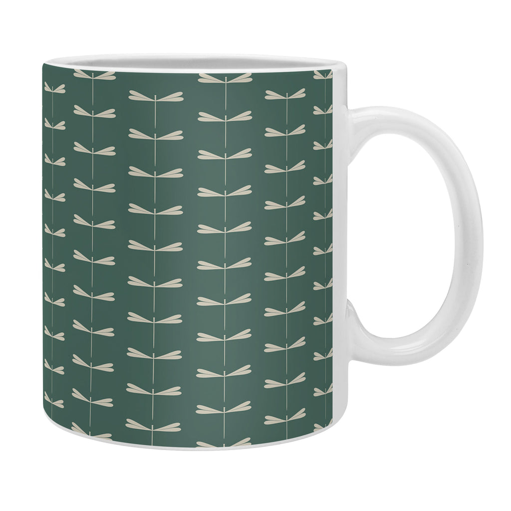 Colour Poems Dragonfly Minimalism Green Coffee Mug