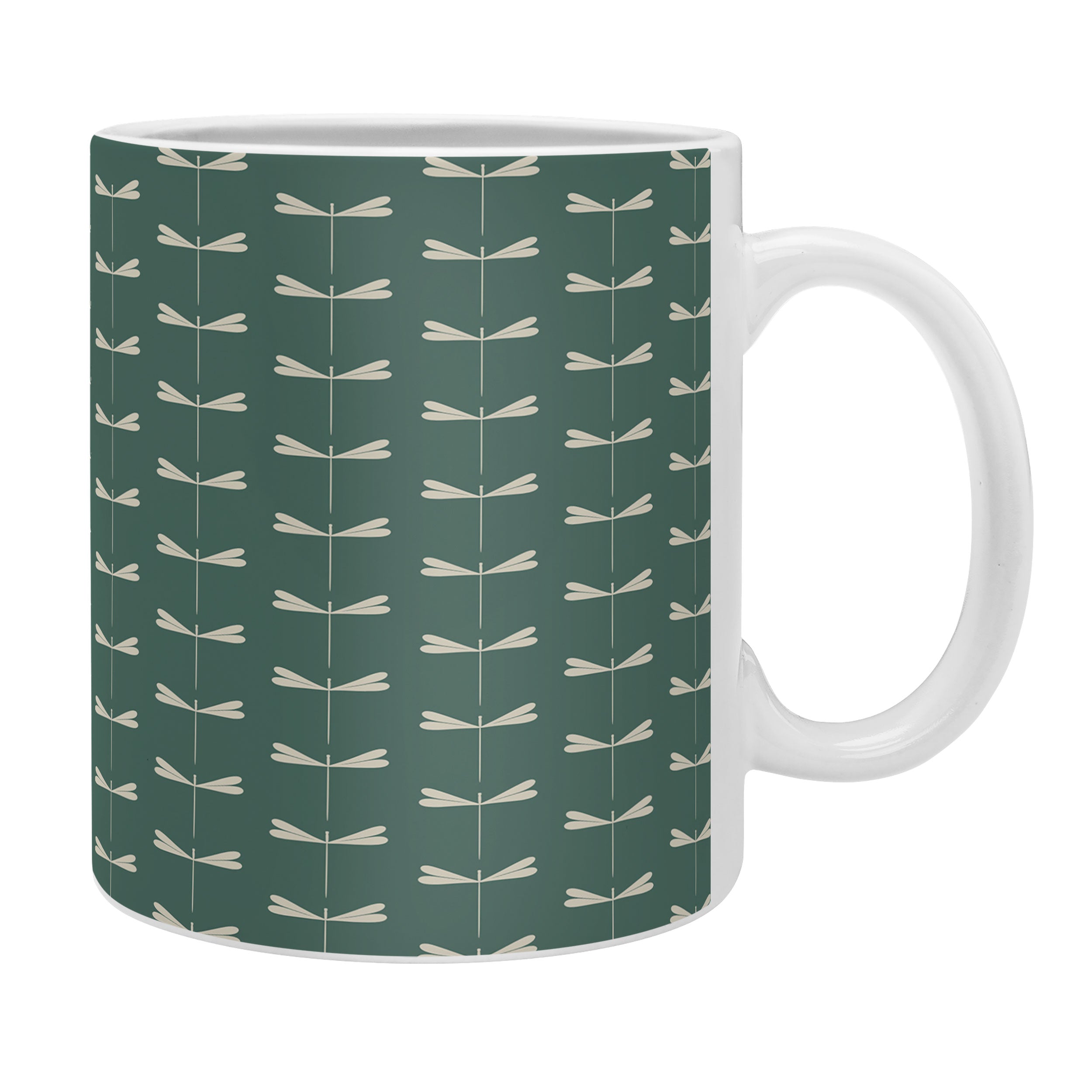 Colour Poems Dragonfly Minimalism Green Coffee Mug