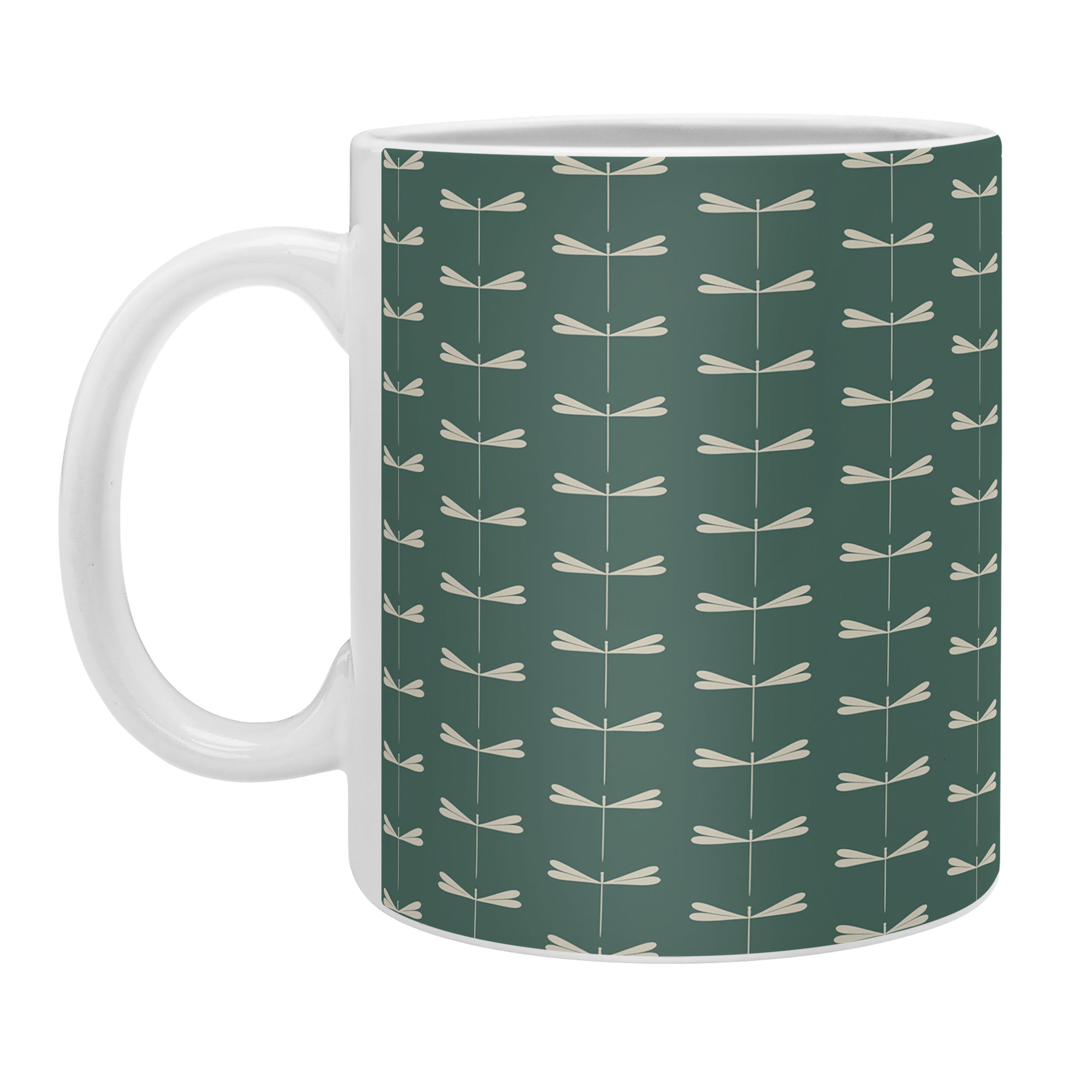 Colour Poems Dragonfly Minimalism Green Coffee Mug