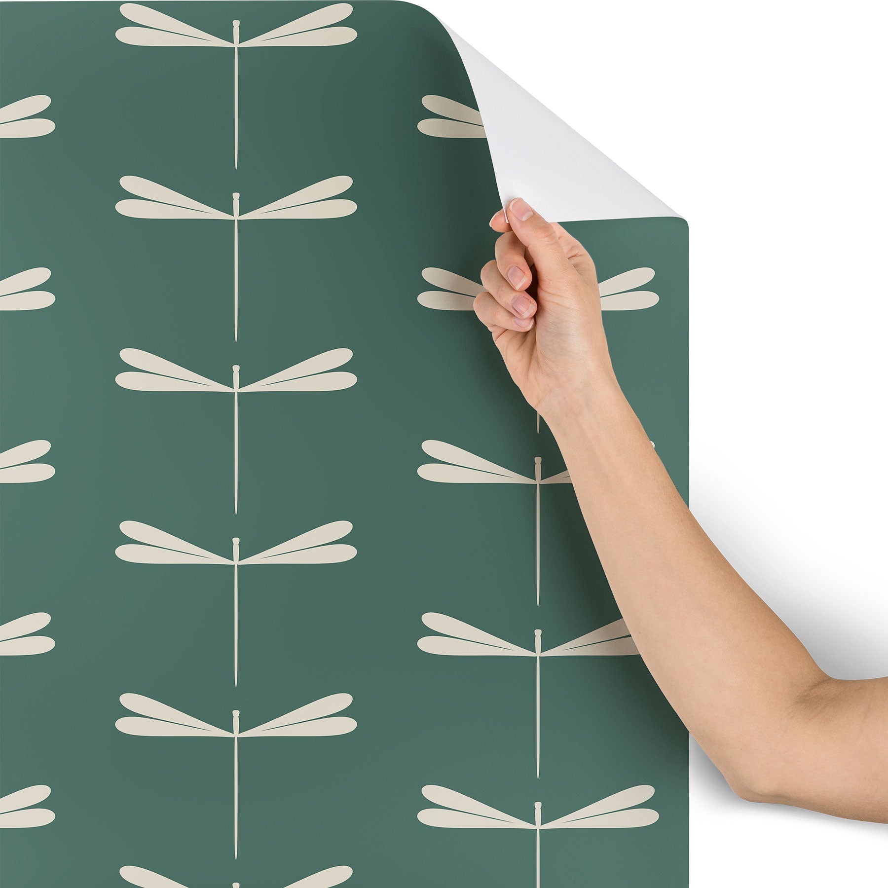 Colour Poems Dragonfly Minimalism Green Wallpaper