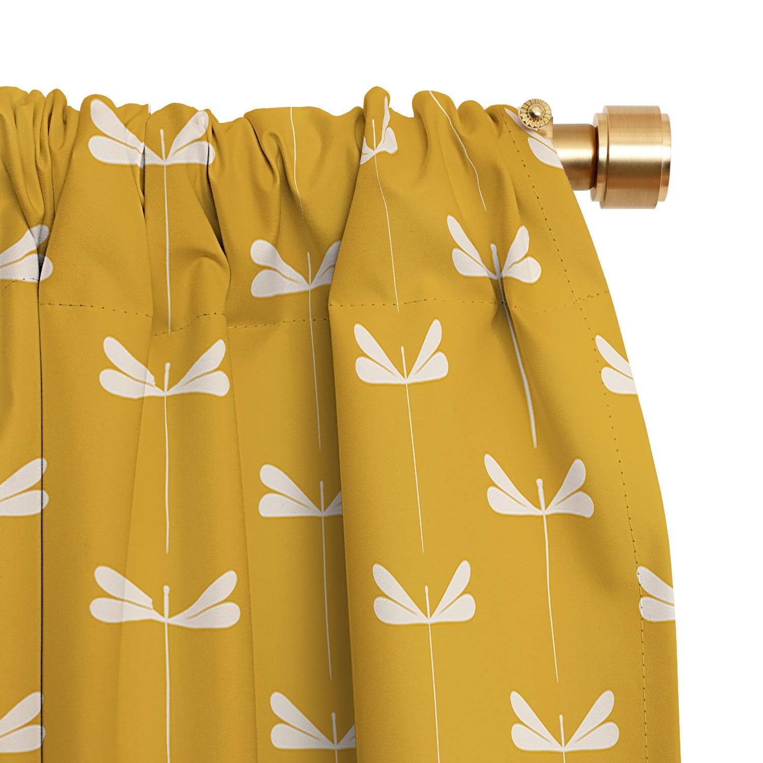 Colour Poems Dragonfly Minimalism Yellow Blackout Window Curtain