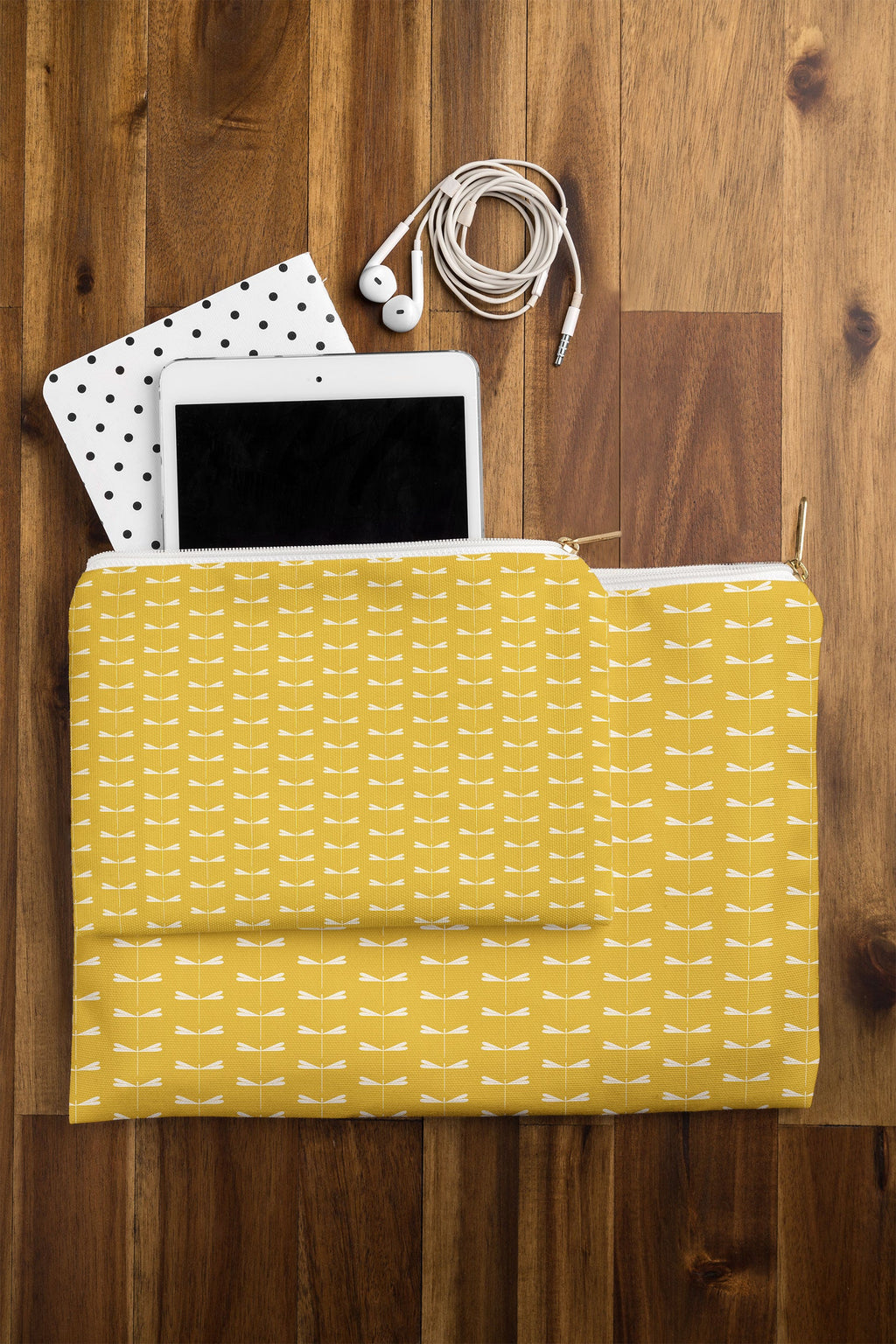Colour Poems Dragonfly Minimalism Yellow Pouch