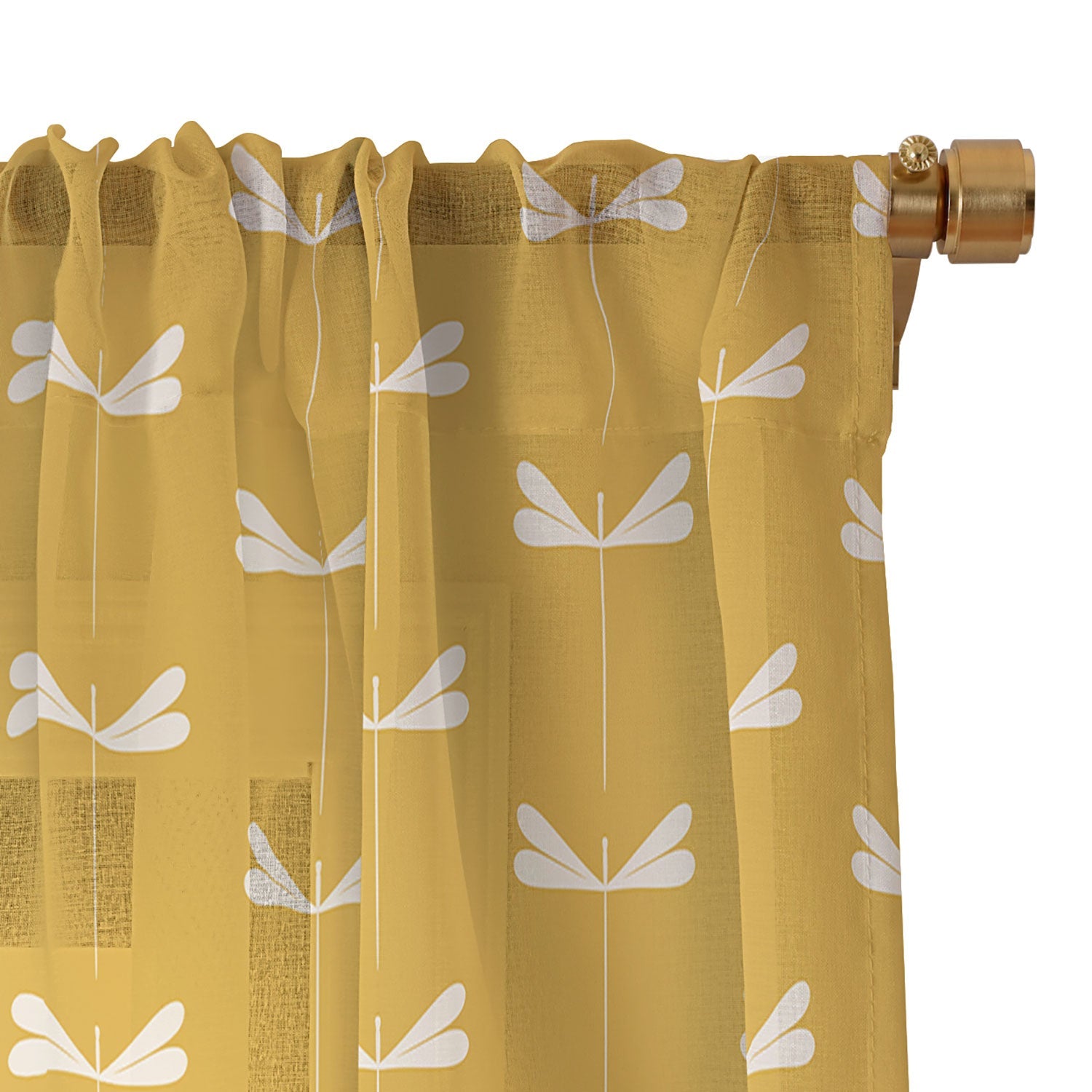 Colour Poems Dragonfly Minimalism Yellow Sheer Window Curtain