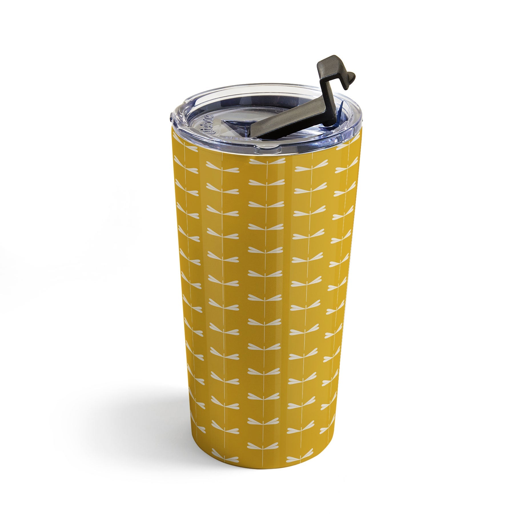 Colour Poems Dragonfly Minimalism Yellow Travel Mug