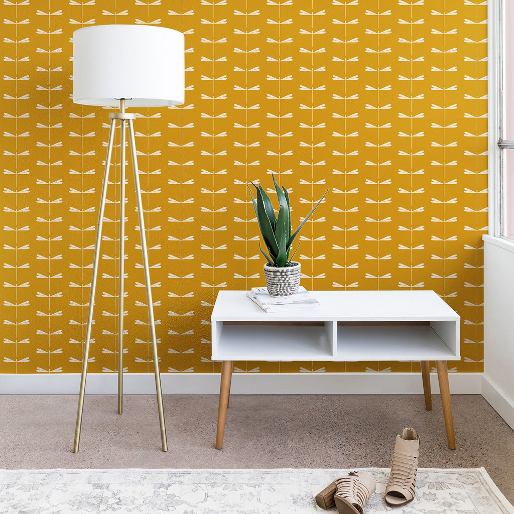 Colour Poems Dragonfly Minimalism Yellow Wallpaper