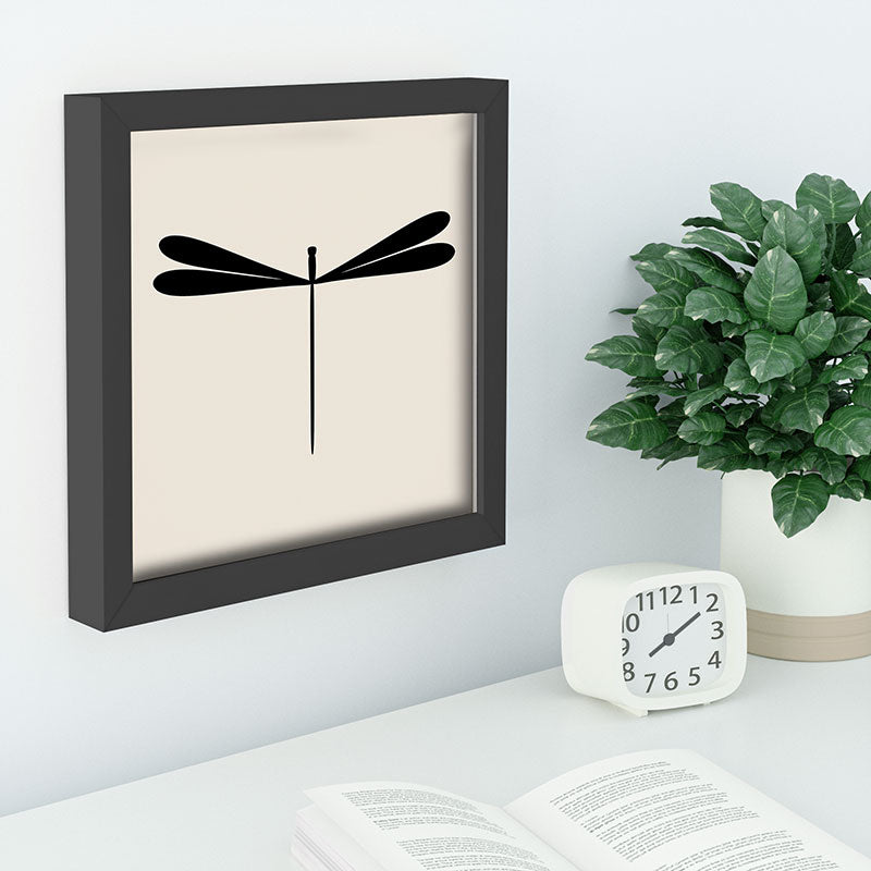 Colour Poems Dragonfly Pattern Black White Recessed Framing Square
