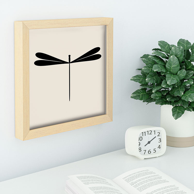Colour Poems Dragonfly Pattern Black White Recessed Framing Square