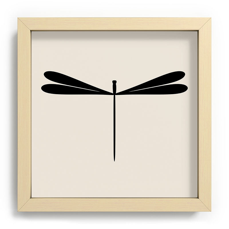 Colour Poems Dragonfly Pattern Black White Recessed Framing Square