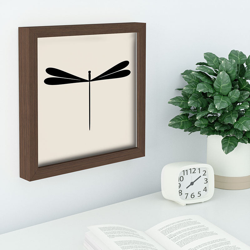 Colour Poems Dragonfly Pattern Black White Recessed Framing Square