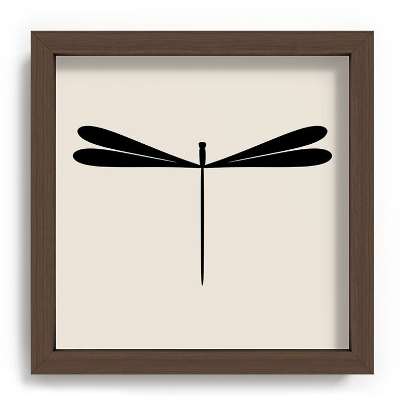 Colour Poems Dragonfly Pattern Black White Recessed Framing Square