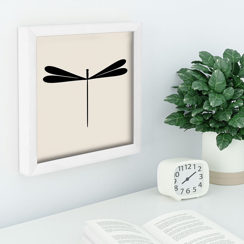 Colour Poems Dragonfly Pattern Black White Recessed Framing Square
