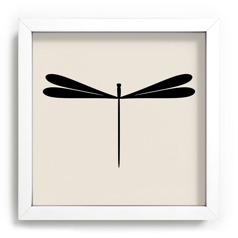 Colour Poems Dragonfly Pattern Black White Recessed Framing Square