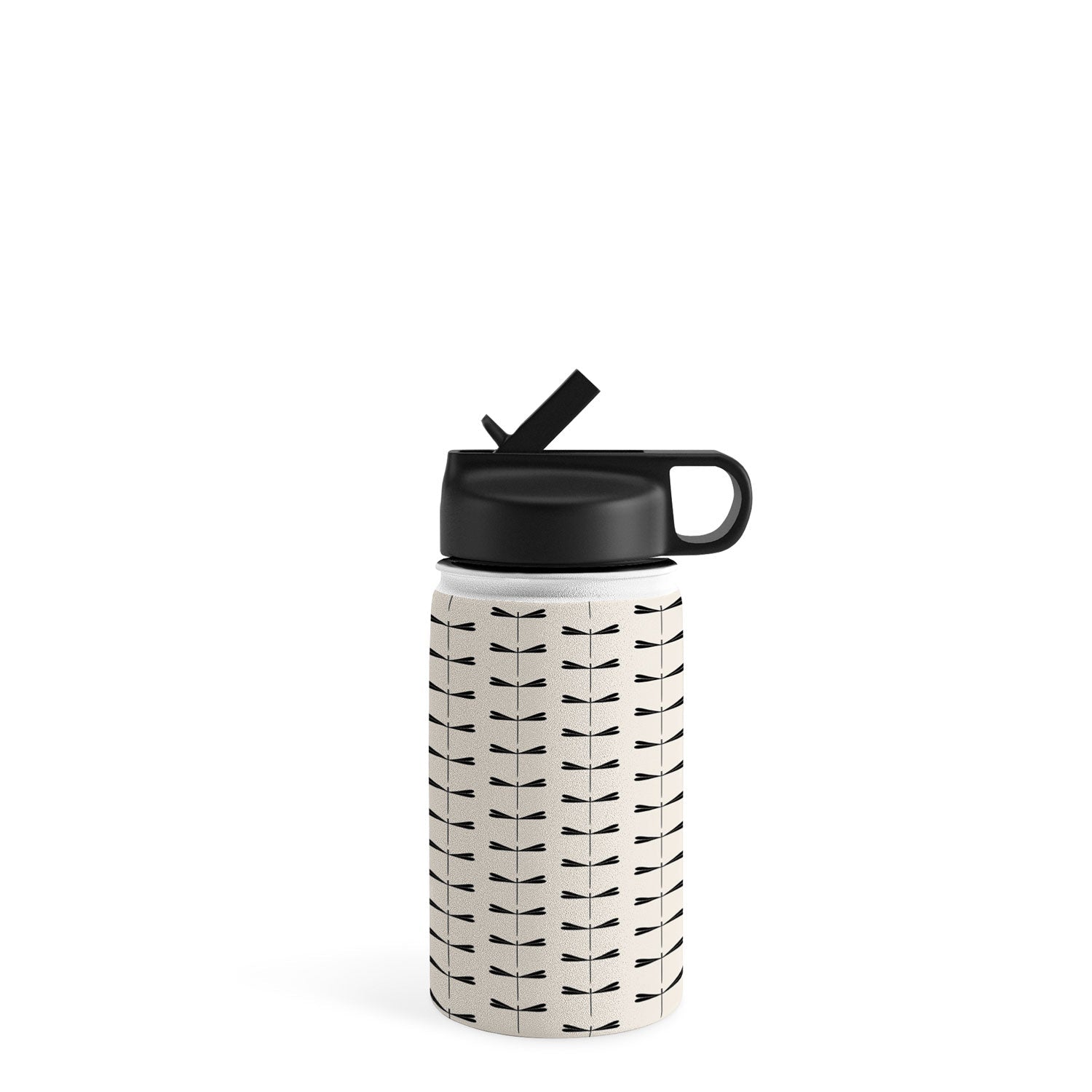 Colour Poems Dragonfly Pattern Black White Water Bottle