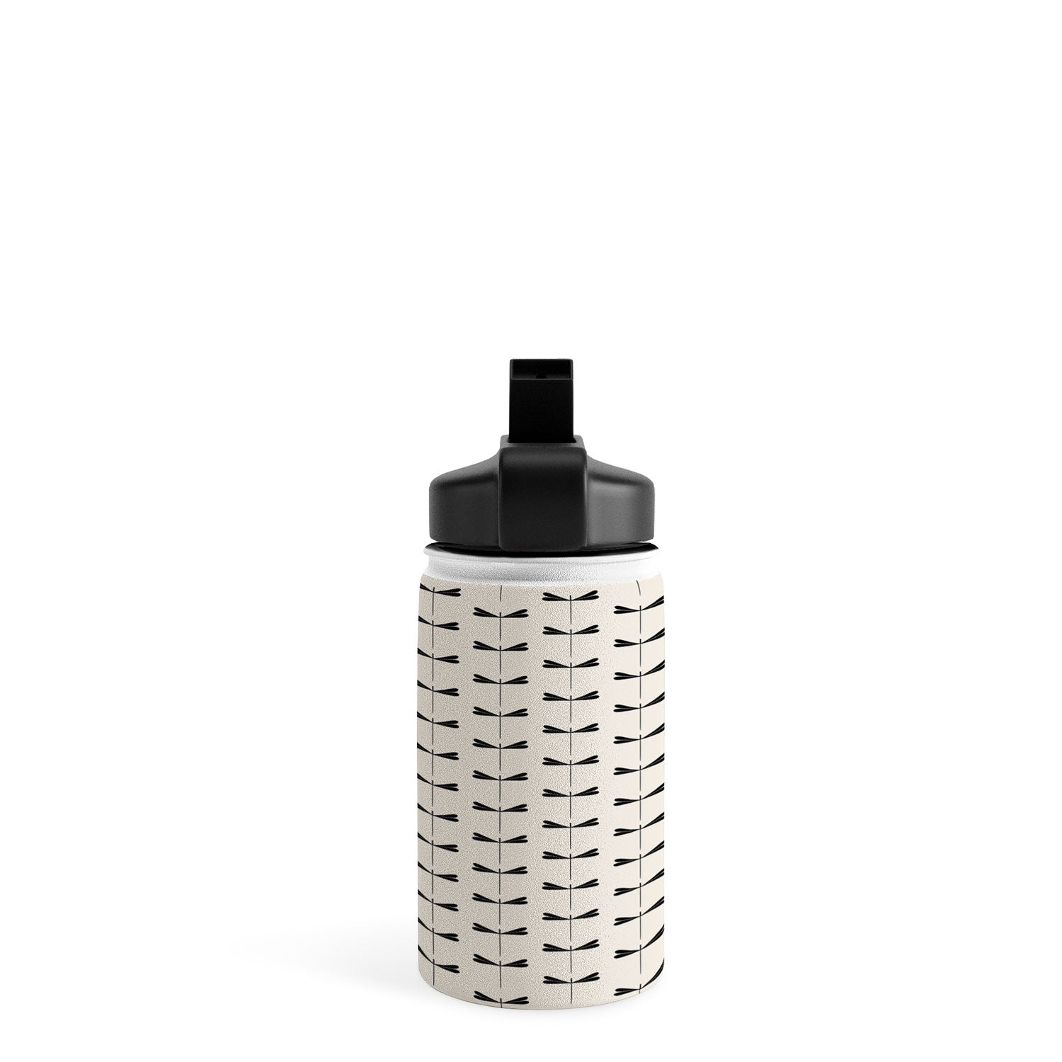Colour Poems Dragonfly Pattern Black White Water Bottle