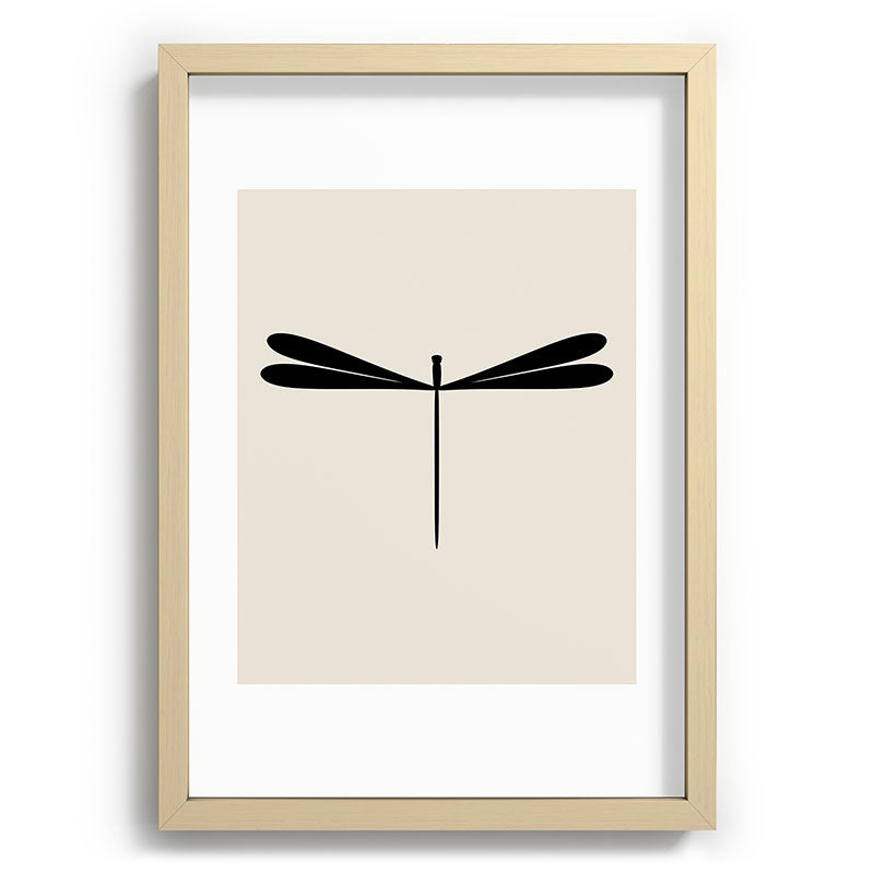 Colour Poems Dragonfly Pattern Black White Recessed Framing Rectangle