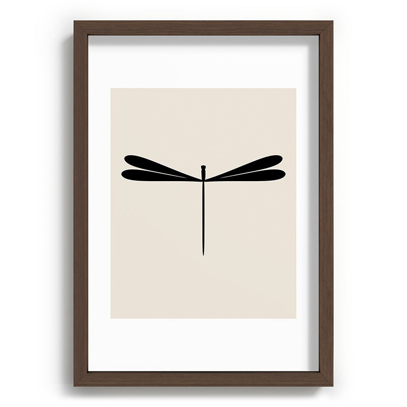 Colour Poems Dragonfly Pattern Black White Recessed Framing Rectangle