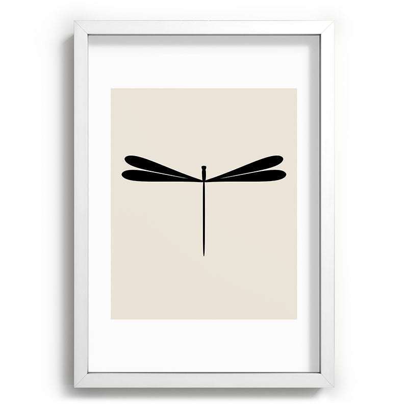 Colour Poems Dragonfly Pattern Black White Recessed Framing Rectangle