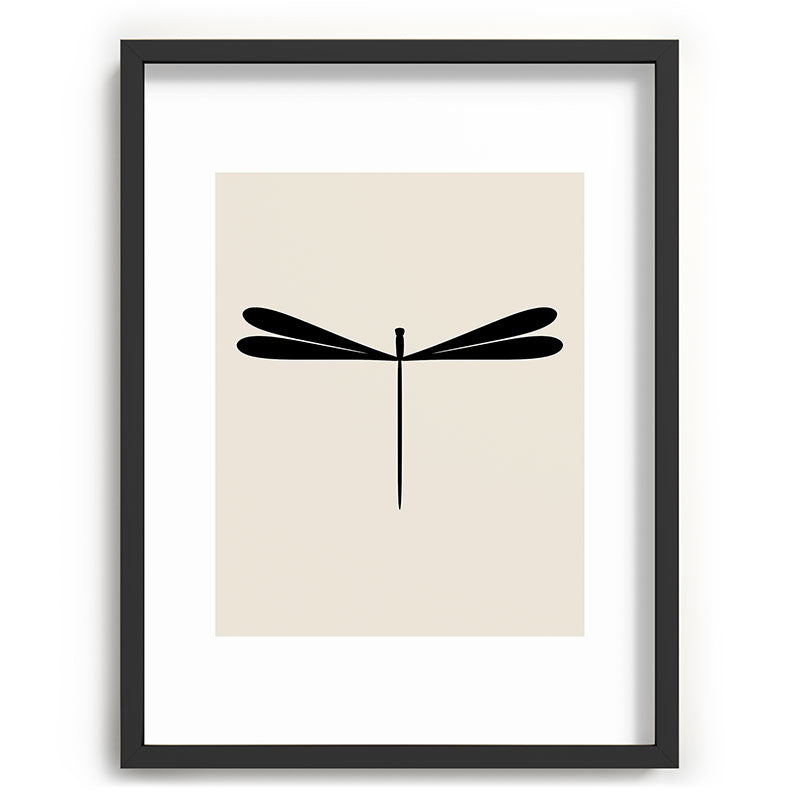 Colour Poems Dragonfly Pattern Black White Recessed Framing Rectangle