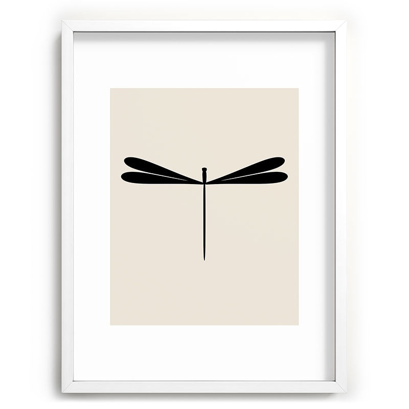 Colour Poems Dragonfly Pattern Black White Recessed Framing Rectangle