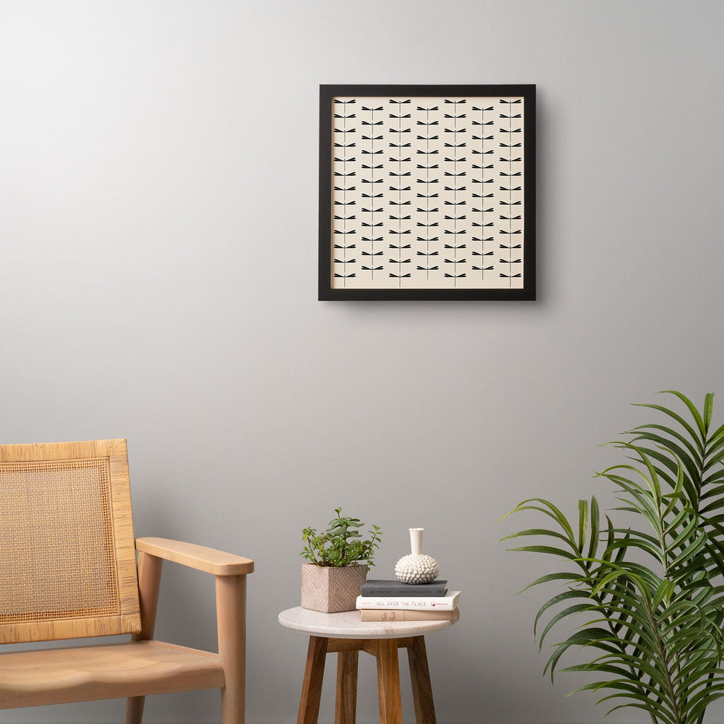 Colour Poems Dragonfly Pattern Black White Framed Wall Art