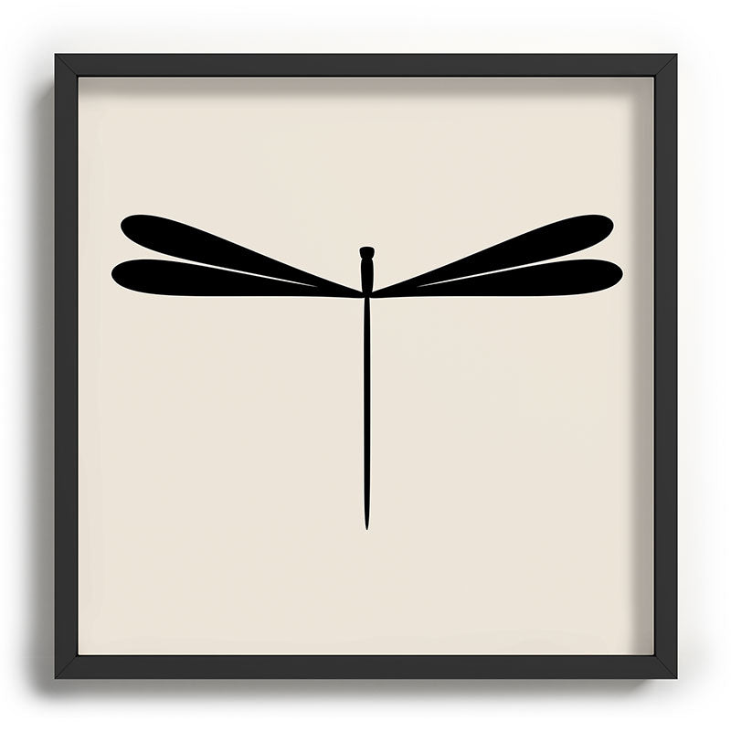 Colour Poems Dragonfly Pattern Black White Recessed Framing Square
