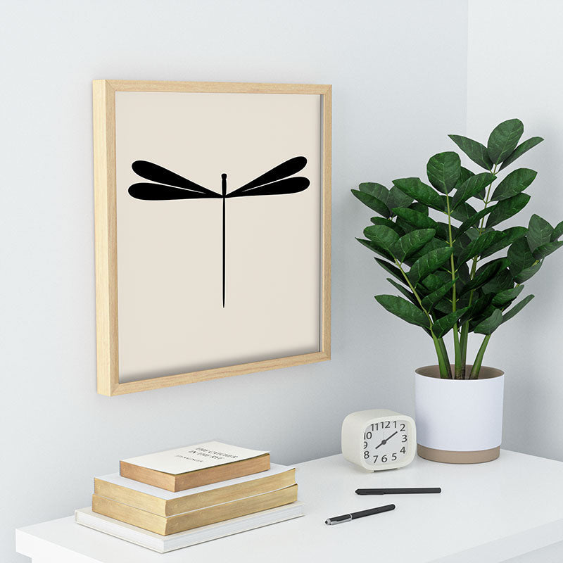 Colour Poems Dragonfly Pattern Black White Recessed Framing Square