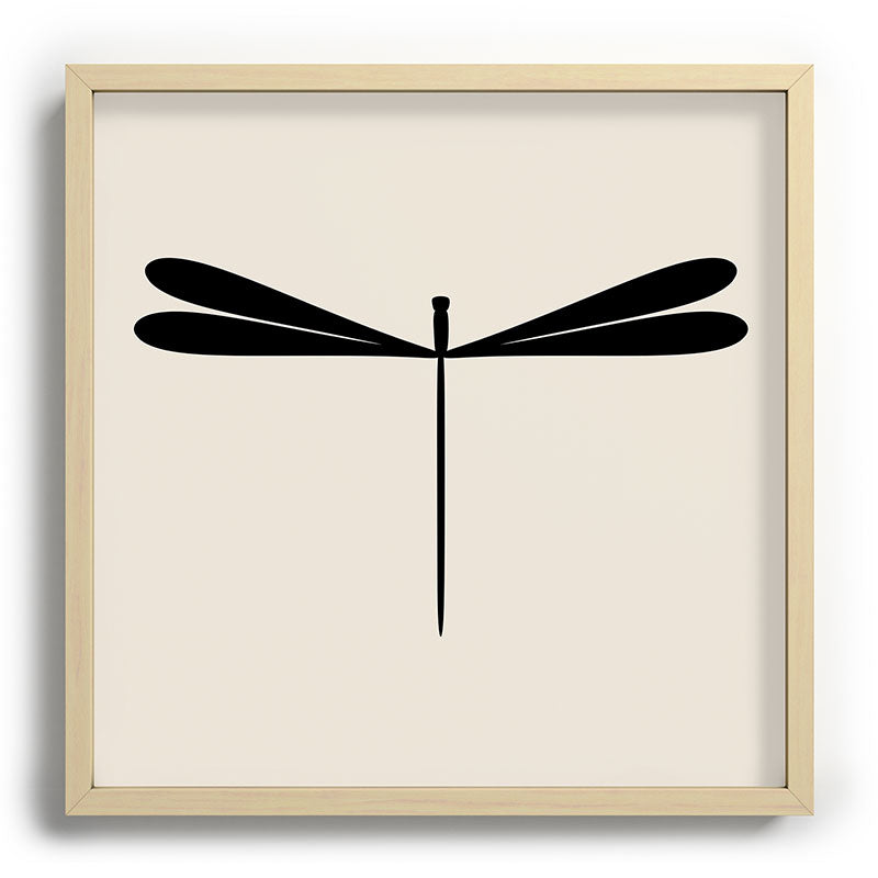 Colour Poems Dragonfly Pattern Black White Recessed Framing Square