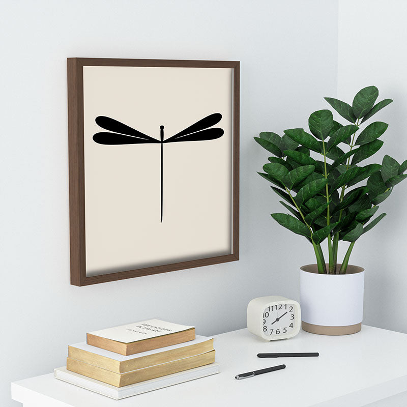 Colour Poems Dragonfly Pattern Black White Recessed Framing Square
