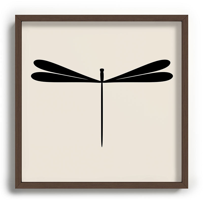 Colour Poems Dragonfly Pattern Black White Recessed Framing Square