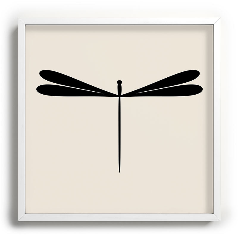 Colour Poems Dragonfly Pattern Black White Recessed Framing Square