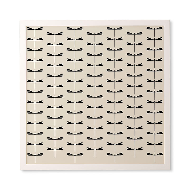 Colour Poems Dragonfly Pattern Black White Framed Wall Art