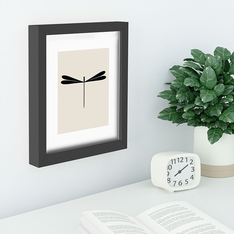 Colour Poems Dragonfly Pattern Black White Recessed Framing Rectangle
