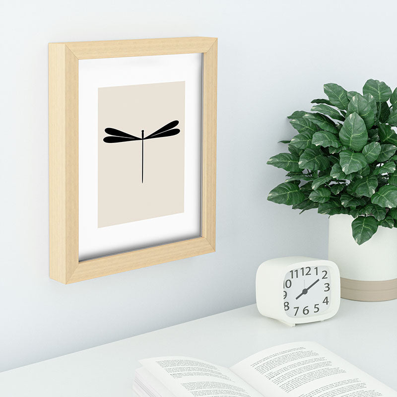 Colour Poems Dragonfly Pattern Black White Recessed Framing Rectangle