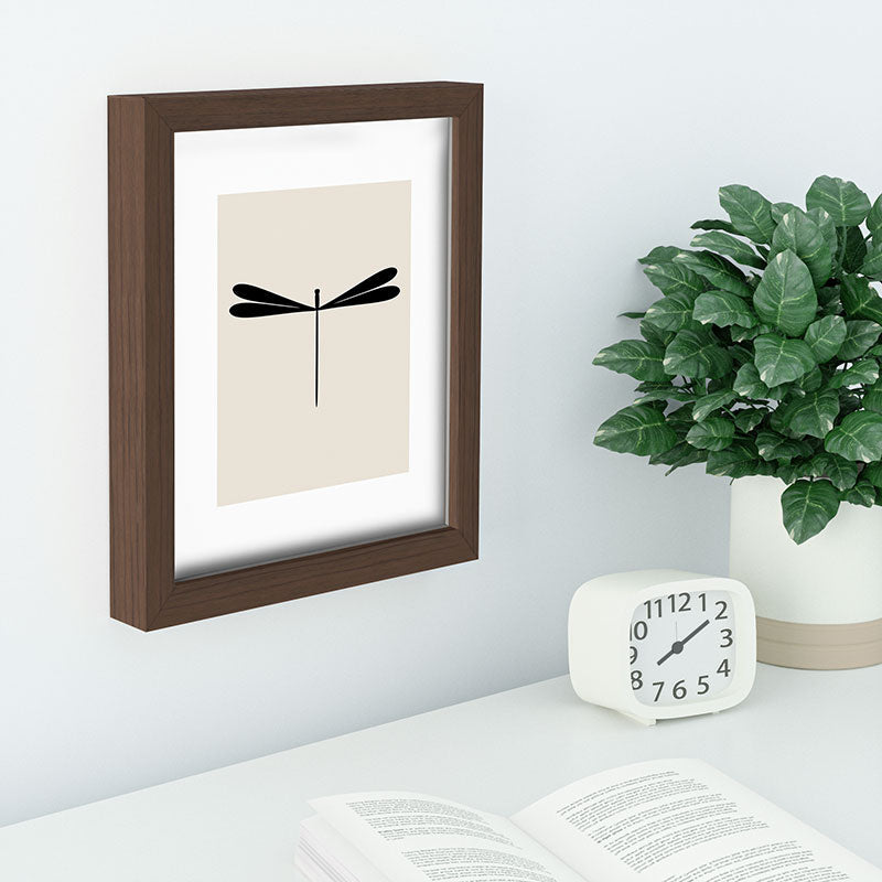Colour Poems Dragonfly Pattern Black White Recessed Framing Rectangle