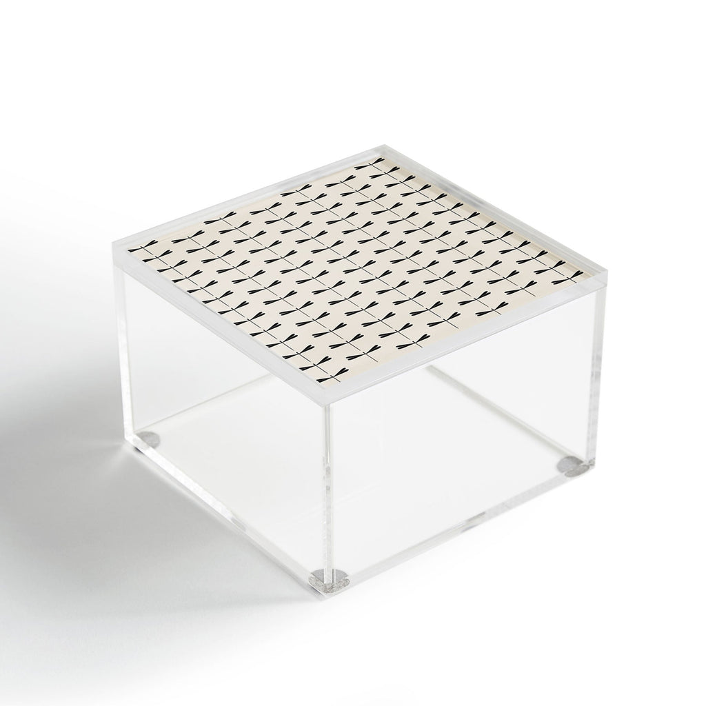 Colour Poems Dragonfly Pattern Black White Acrylic Box