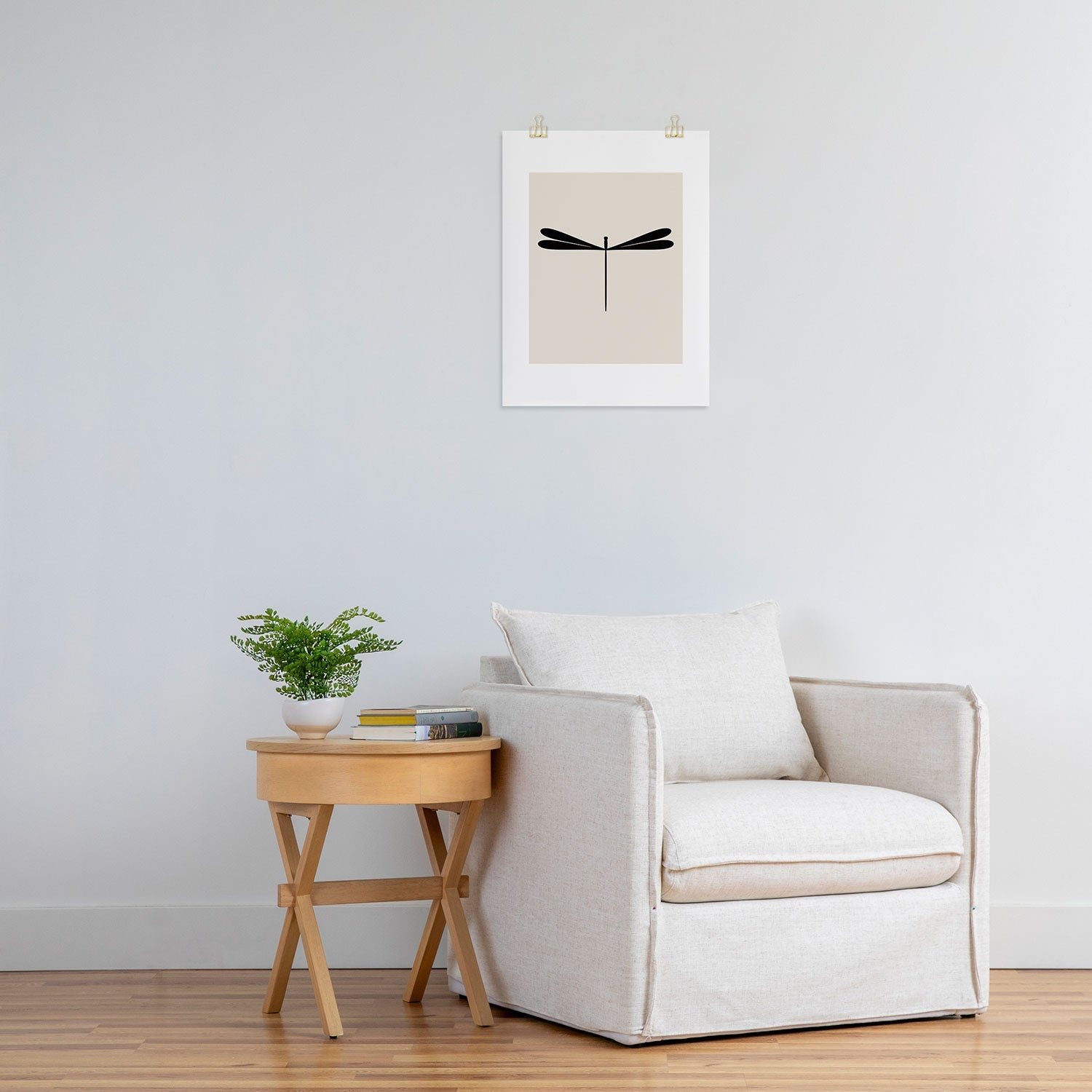 Colour Poems Dragonfly Pattern Black White Art Print