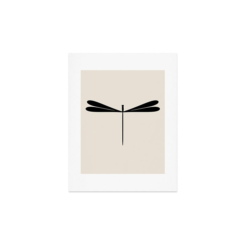 Colour Poems Dragonfly Pattern Black White Art Print