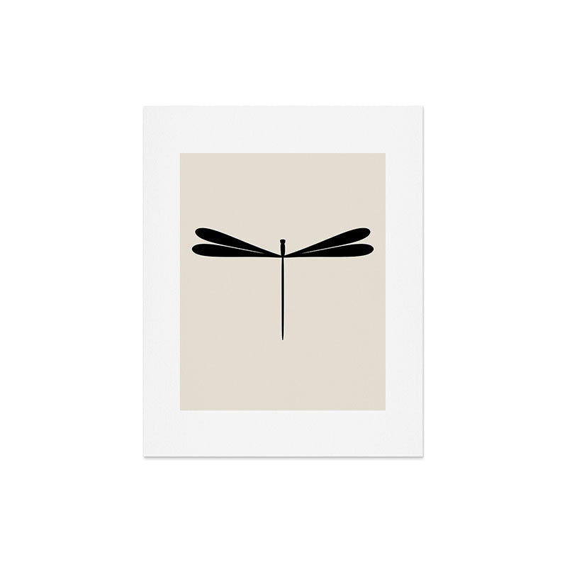 Colour Poems Dragonfly Pattern Black White Art Print