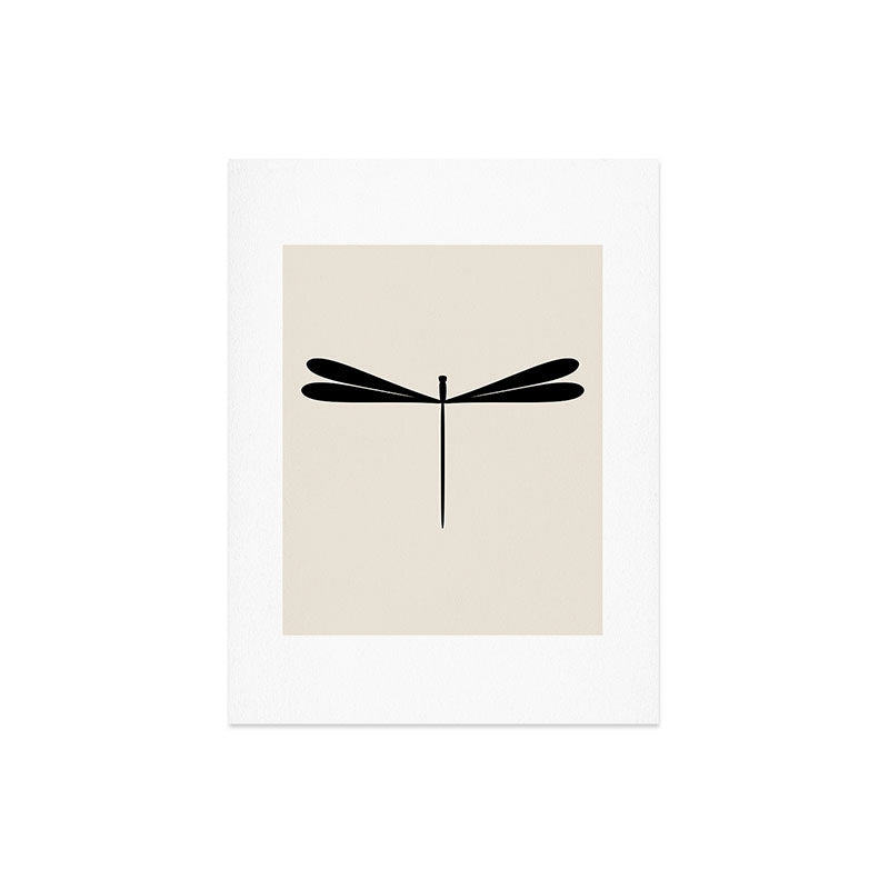 Colour Poems Dragonfly Pattern Black White Art Print